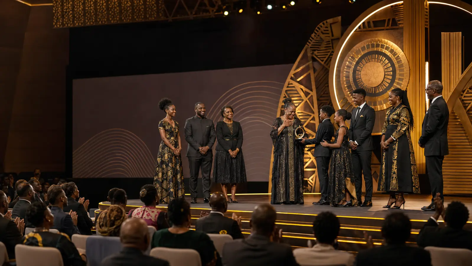 A distinguished African summit stage with leaders and delegates